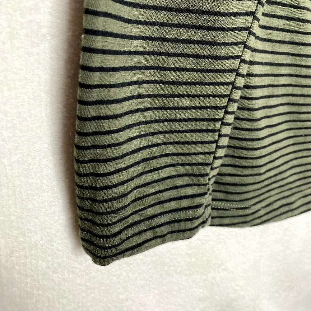 Mossimo Supply Co. Long Sleeve V-Neck Striped T-Shirt Green Black Size XL Tee - Picture 5 of 9